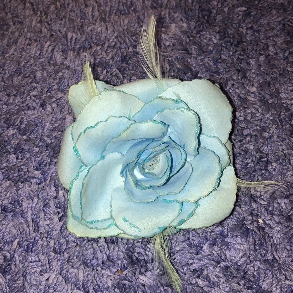 Rose flower hair tie